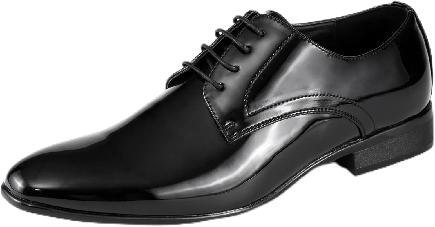 Amali Patent Tuxedo Loafer Men??s Slip-On Dress Shoes for Men Formal Loafers Mens Smoking Slippers