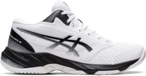 ASICS Men's Netburner Ballistic FlyteFoam Mid Top 3 Volleyball Shoes, 6, White/Black