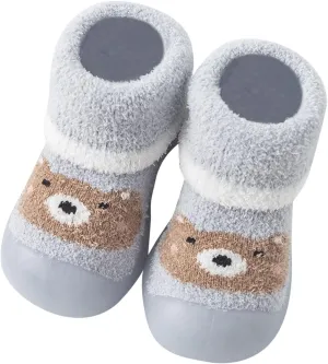 Baby Shoes,Toddler Kids Infant Boys Girls Shoes First Walkers Thickened Warm Cute Cartoon Socks Shoes Antislip Shoes