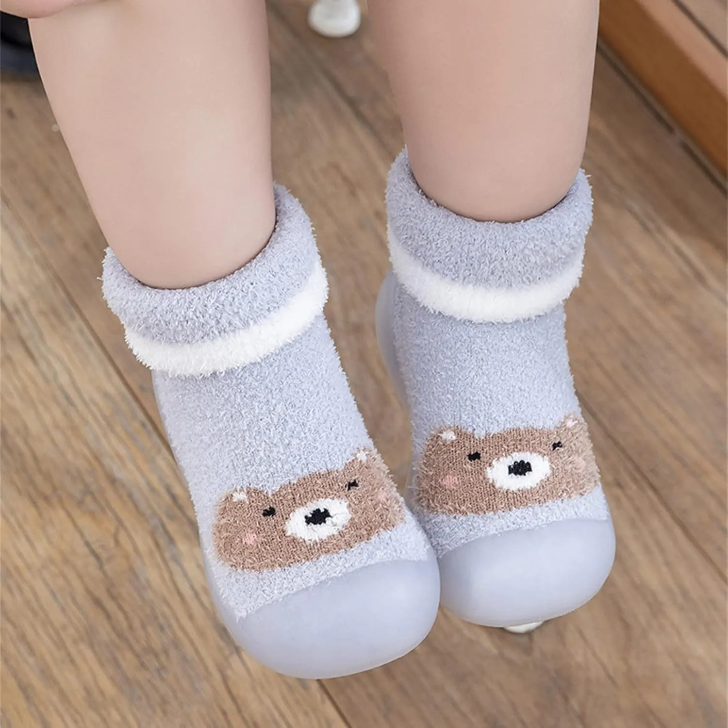 Baby Shoes,Toddler Kids Infant Boys Girls Shoes First Walkers Thickened Warm Cute Cartoon Socks Shoes Antislip Shoes