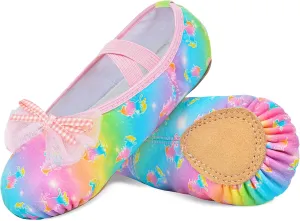 Ballet Shoes for Girls Toddler Ballet Dance Slippers Soft Leather Split Sole Flat Ballerina Shoes for Little Girls Kids