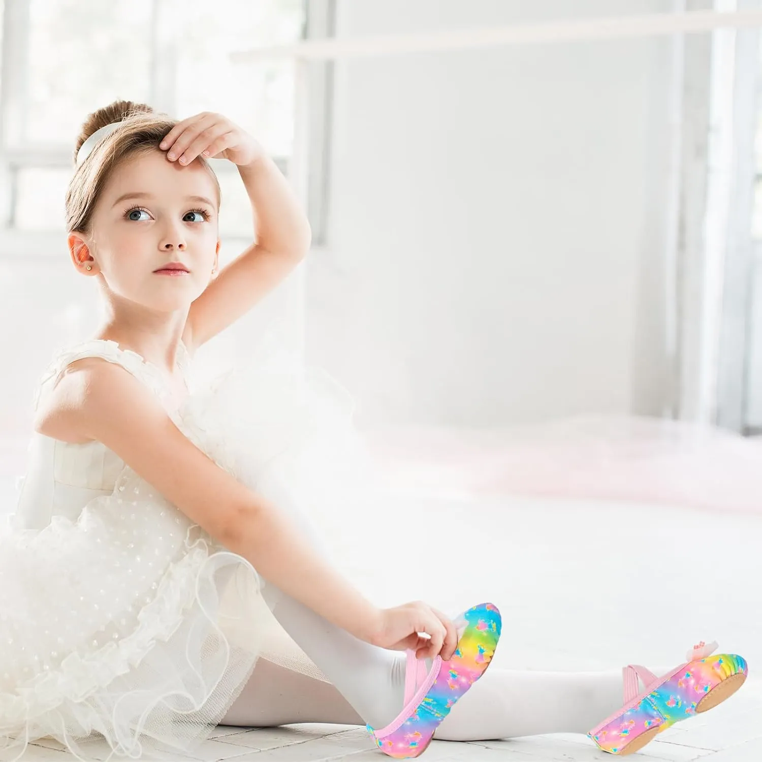 Ballet Shoes for Girls Toddler Ballet Dance Slippers Soft Leather Split Sole Flat Ballerina Shoes for Little Girls Kids
