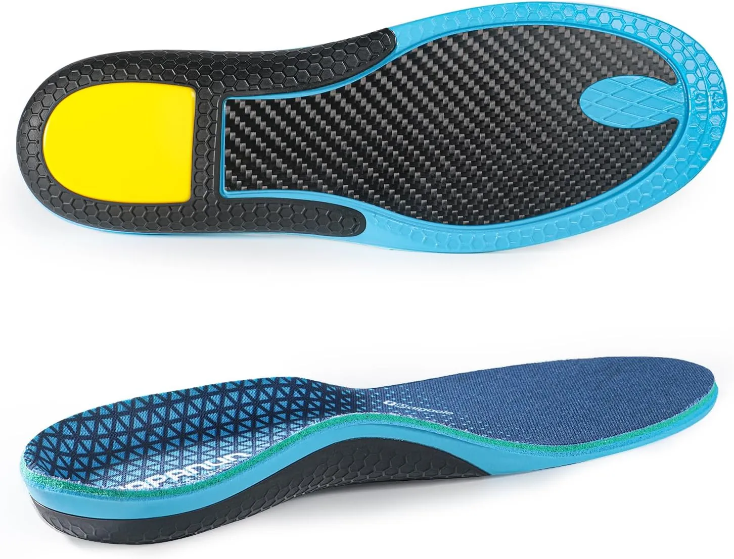 Carbon Fiber Shock-Absorbing Insole with Arch Support is Suitable for Basketball, Running, Cycling, Outdoor Hiking and Other Daily Sports. (Blue, M7.5/8W8.5/9270mm)
