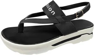 Cathalem Heeled Sandals for Women Ladies Fashion Flock Wedge Heel Pinch Toe Platform Buckle Wedge Heels for Women