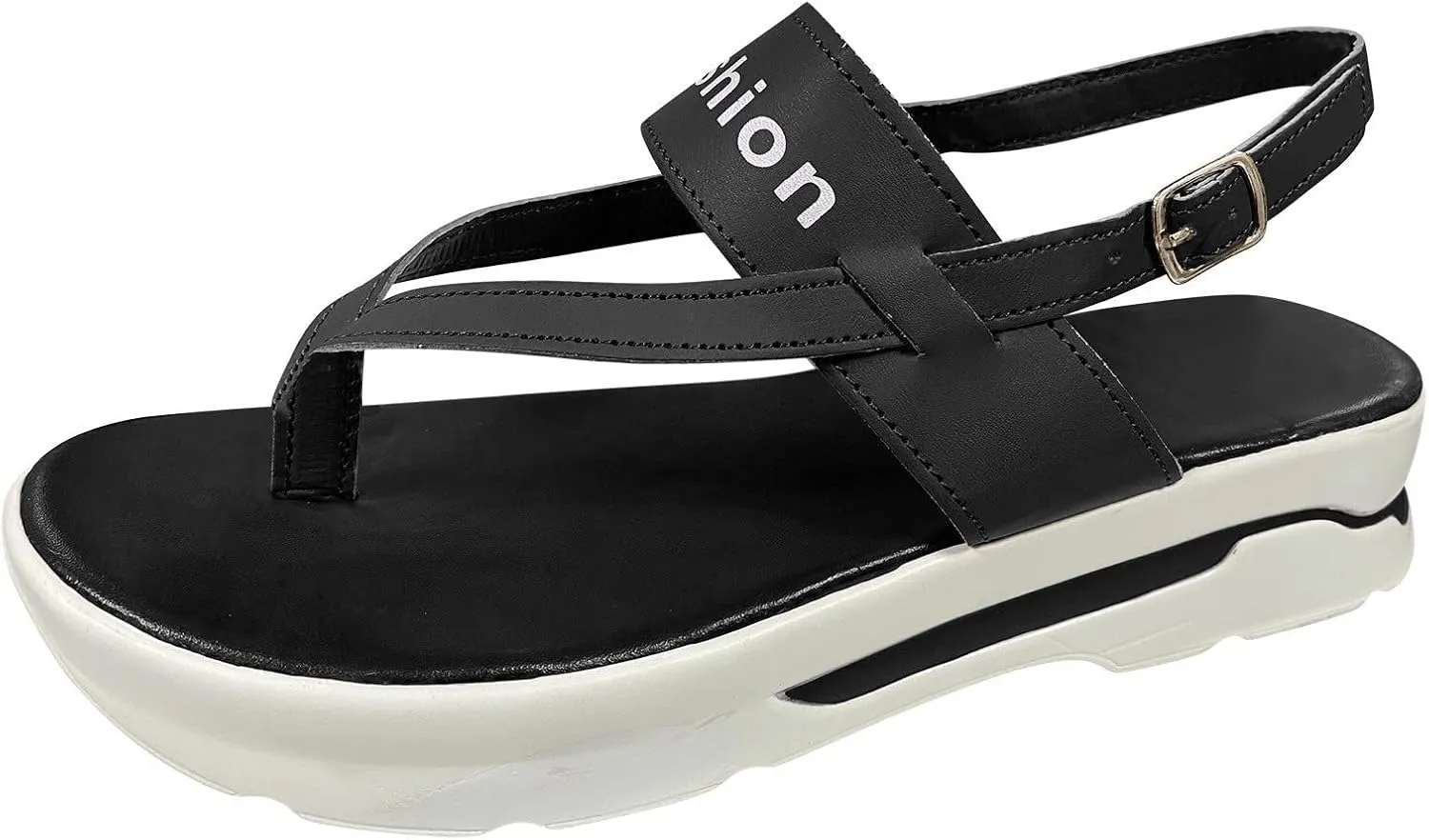 Cathalem Heeled Sandals for Women Ladies Fashion Flock Wedge Heel Pinch Toe Platform Buckle Wedge Heels for Women