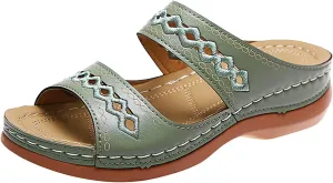 Cathalem Orthopedic Sandals for Women Dressy Summer Comfortable Walking Sandals with Arch Support Fashion Orthotic Slides