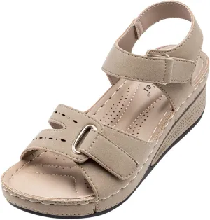 Cathalem Orthopedic Wedge Sandals for Women Open Toe Ankle Strap Platform Casual Wedges Summer Beach Dress Shoes Comfortable Outdoor