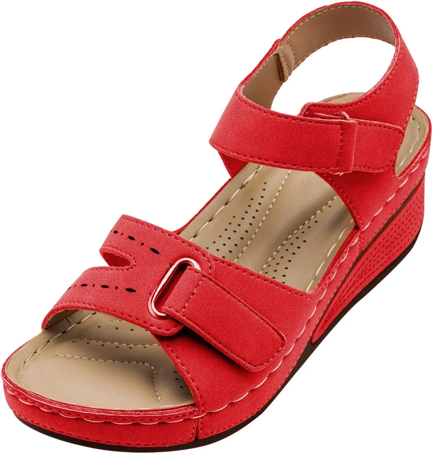 Cathalem Orthopedic Wedge Sandals for Women Platform Ankle Strap Open Toe Sandals Summer Dressy 2024 Comfortable Outdoor Sandals