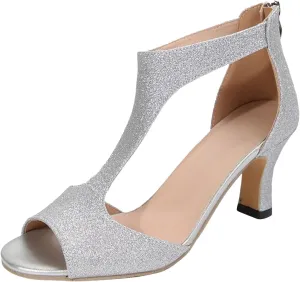 Cathalem Sandals For Women Dressy Summer Sandals Comfortable Dressy Open Toe Chunky High Heel Sandals With Buckle