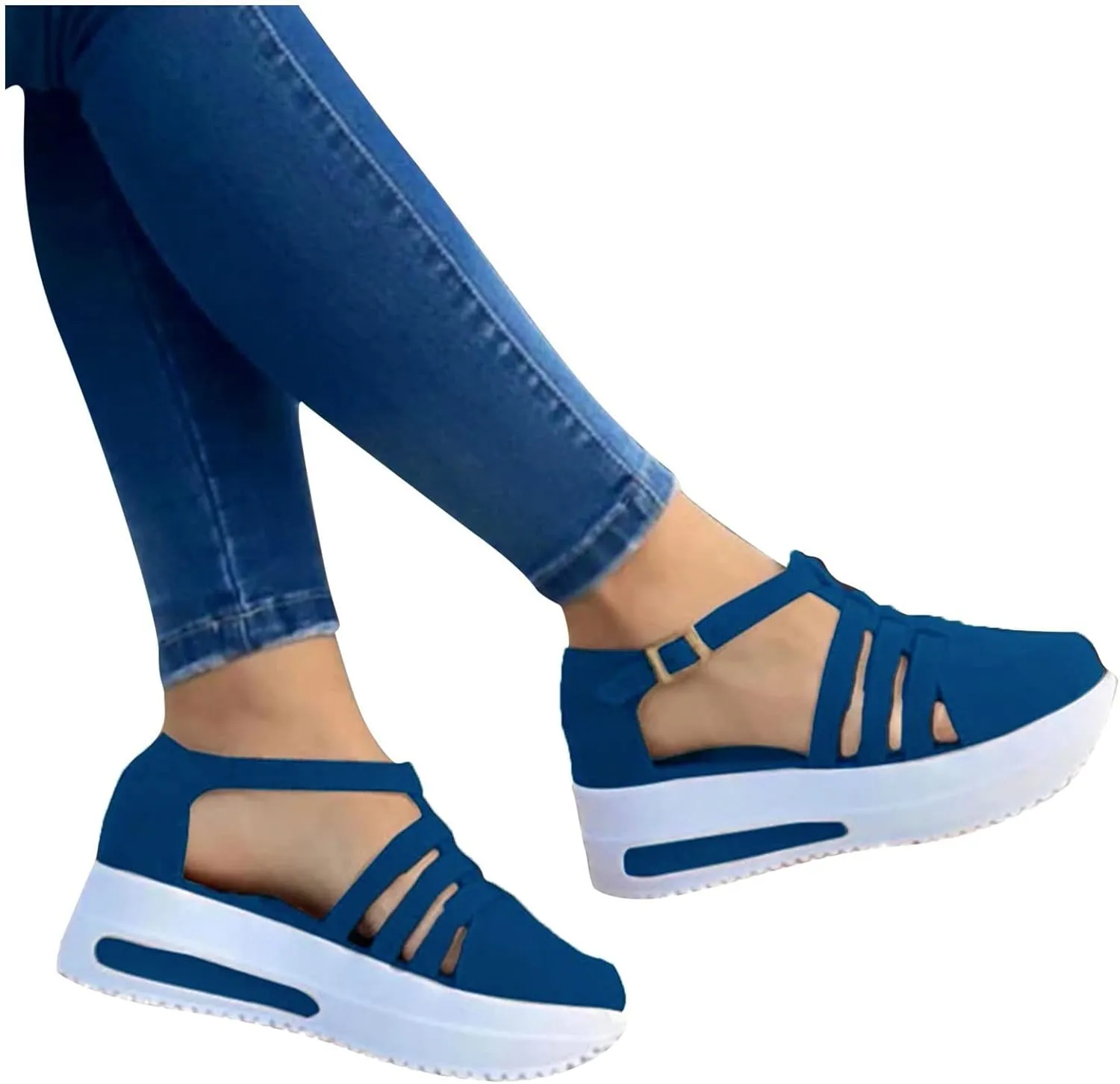 Cathalem Sandals for Women Summer,Casual Comfortable Closed Toe Sandals Plarform Sandals with Back Strap Walking Shoes Women