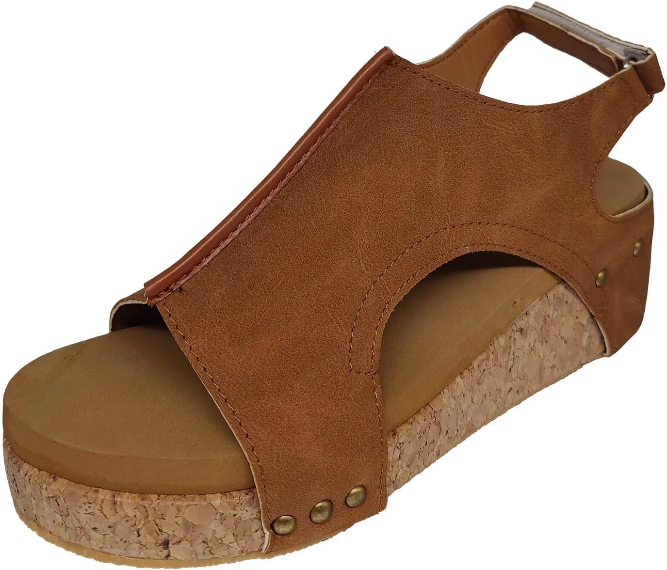 Cathalem Summer Sandals for Women 2024 Buckle Ankle Strap Open Toe Sandals Platform Sandals for Women Dressy Summer