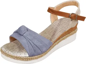 Cathalem Summer Sandals for Women 2024 Wedge Sandals Women Open Toe Ankle Strap Platform Beach Casual Slip on Sandals