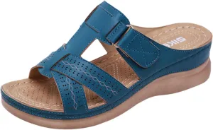 Cathalem Summer Sandals for Women 2024 Womens Orthopedic Wedge Heel Slip On Open Toe Sandals Shoes