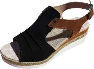 Cathalem Wedge Sandals for Women Dressy Summer Slide Platform Walking Sandals Mid Heel for Women Open Toe Ankle Strap Sandals