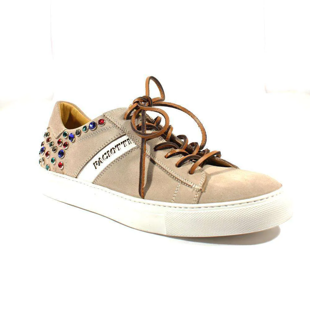 Cesare Paciotti Luxury Italian Men's Designer Shoes Cam Sasson Calf Bianco Leather Sneakers (CPM2431)
