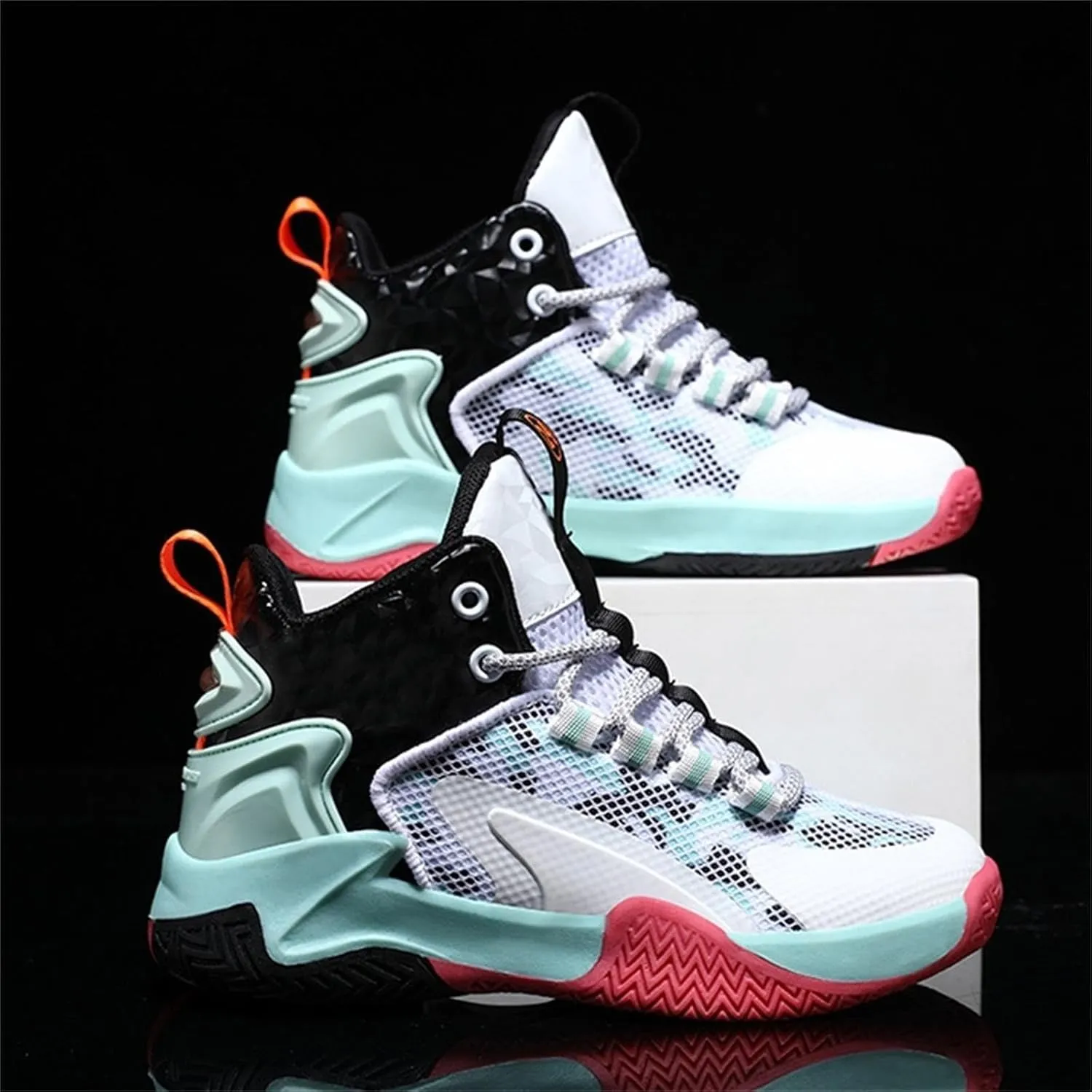 Childrens Outdoor Sneakers Lace Ankle Non Slip Sport Shoes Kids Boys Girls Basketball Sport High Top Breathable Sneakers