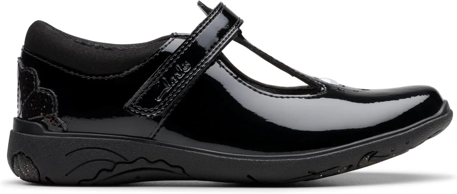 Clarks Girl's Relda Gem K, Black, US 11.5
