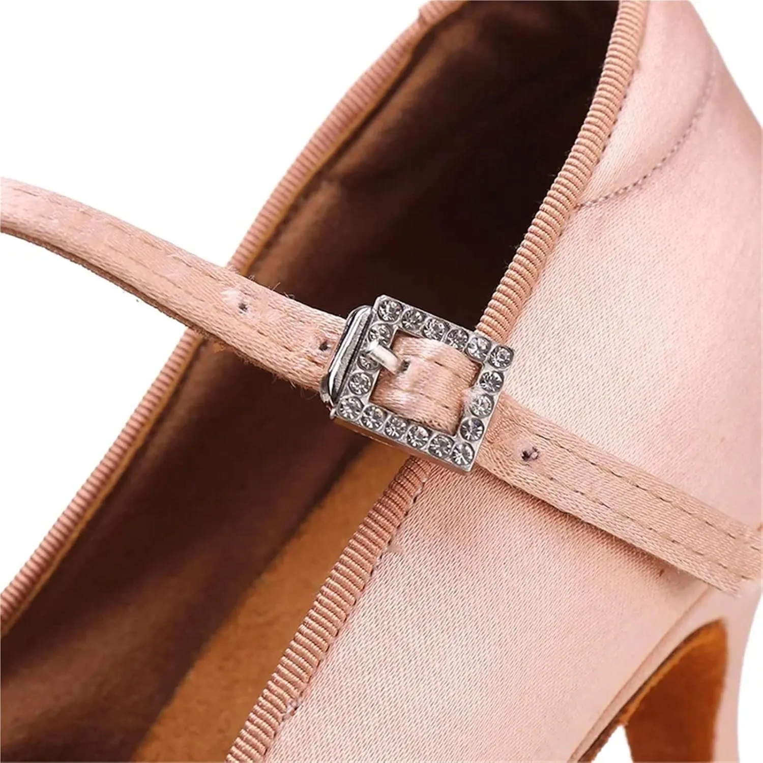 Dancing Shoes for Woman Adult High-Heeled Laitn Dancing Shoes Professional Dance Practice Waltz Dancing Shoes(White 7.5cm,37)