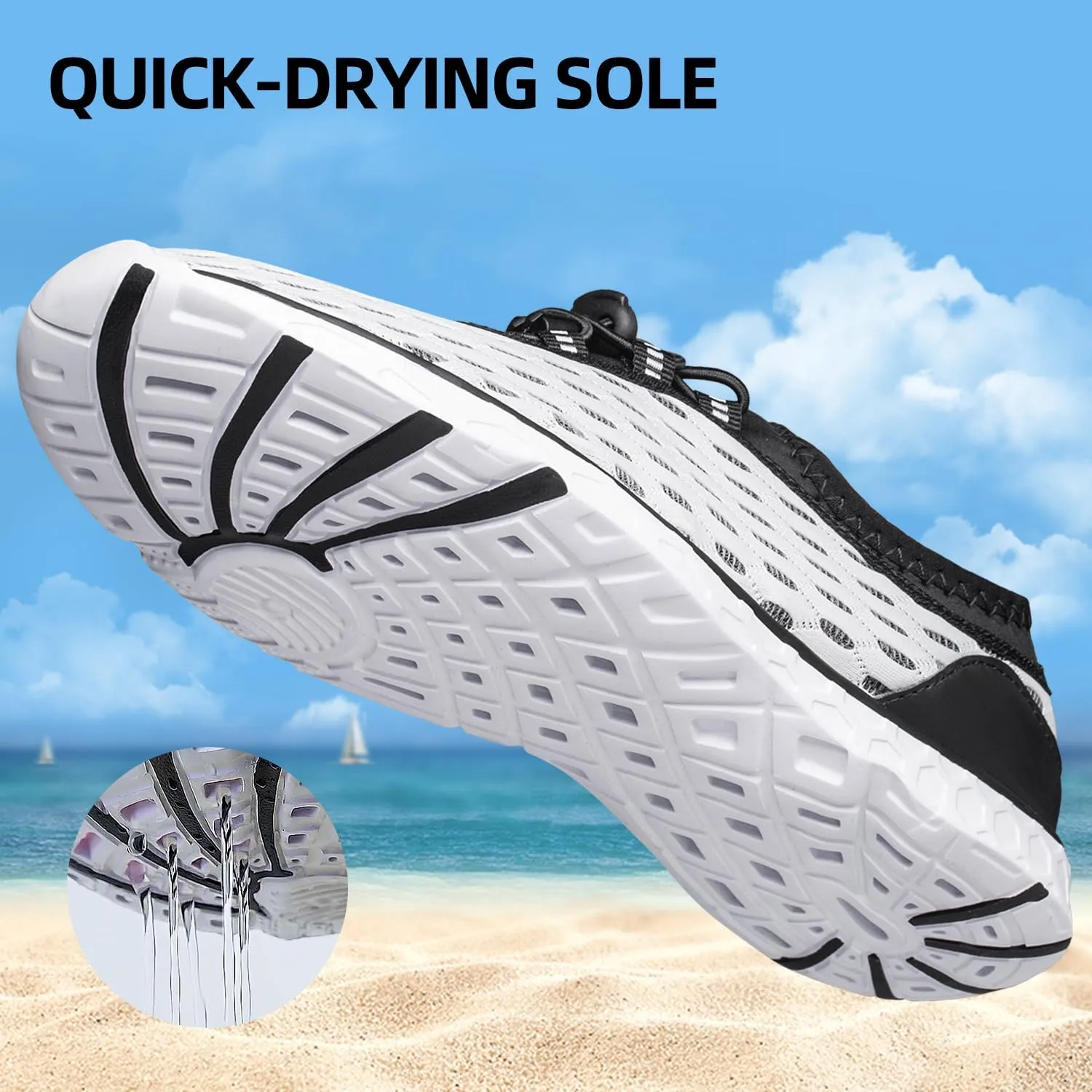 DOUSSPRT Men's Water Shoes Quick Drying Sports Aqua Shoes
