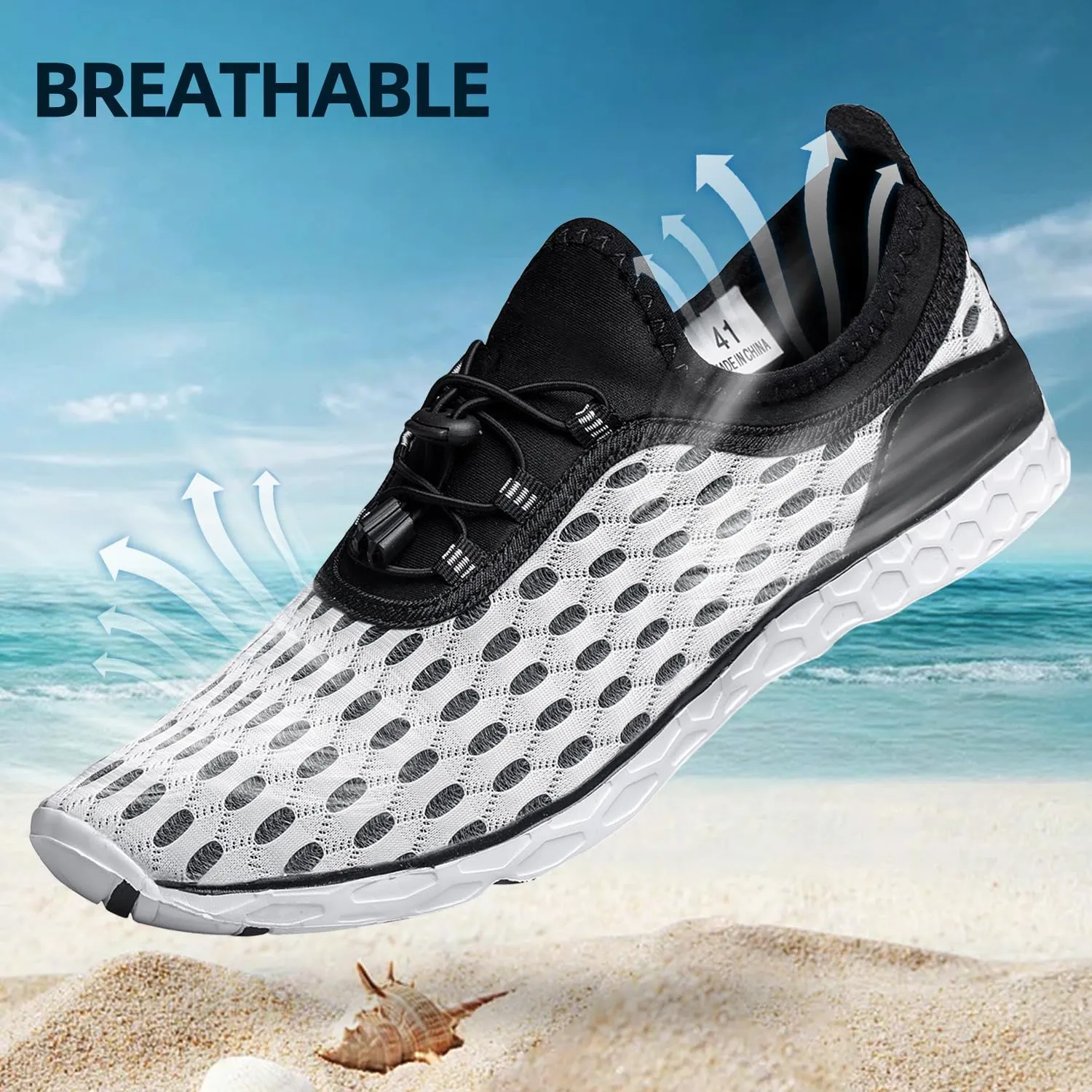 DOUSSPRT Men's Water Shoes Quick Drying Sports Aqua Shoes