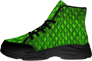 Dragon Scales Shoes Men High Top Sneakers Black Lace-up High Tops Canvas Shoes Gifts for Him Her