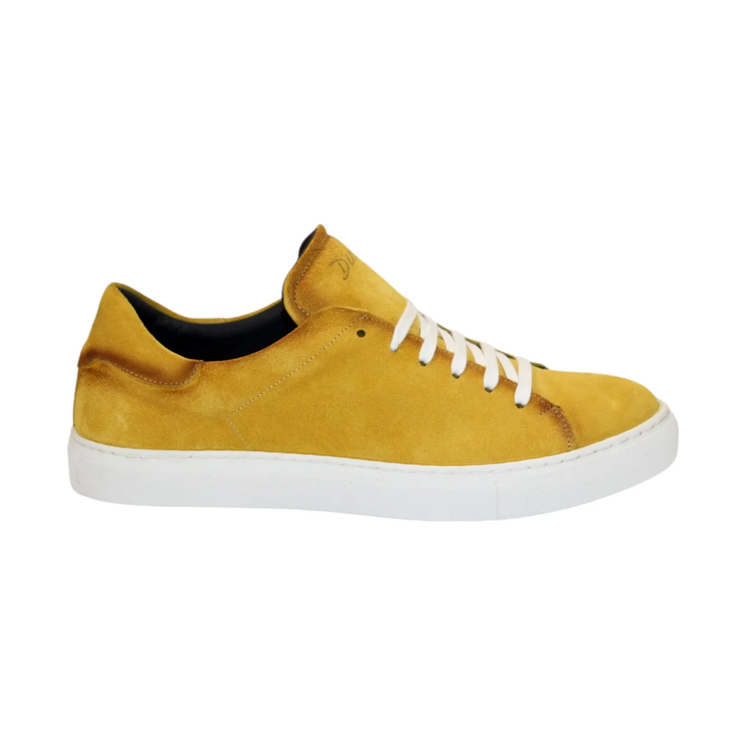 Duca Cremona Men's Shoes Yellow Suede Leather Sneakers (D1150)
