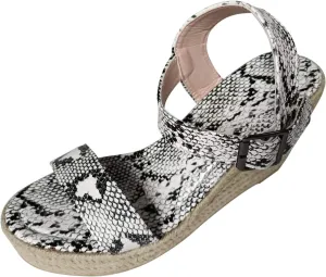 Eduavar Espadrille Sandals for Women, Sandals for Women Dressy Summer Comfy Platform Wedge Sandals Shoes with Buckle Starp