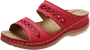 Eduavar Orthopedic Sandals for Women, Sandals for Women Casual Summer Beach Sandals Comfy Open Toe Slip-on Sandals Slippers