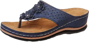 Eduavar Orthopedic Sandals for Women, Sandals for Women Dressy Summer Comfortable Open Toe Sandals Flip Flops Beach Slippers