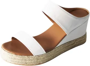 Eduavar Sandals for Women Dressy Summer, Espadrille Sandals for Women Open Toe Platform Wedge Sandals Travel Beach Sandals
