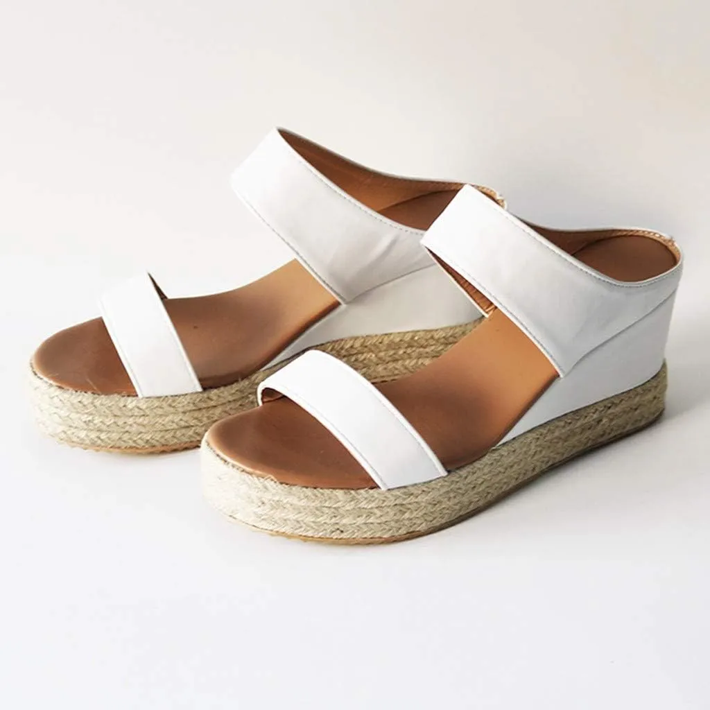 Eduavar Sandals for Women Dressy Summer, Espadrille Sandals for Women Open Toe Platform Wedge Sandals Travel Beach Sandals