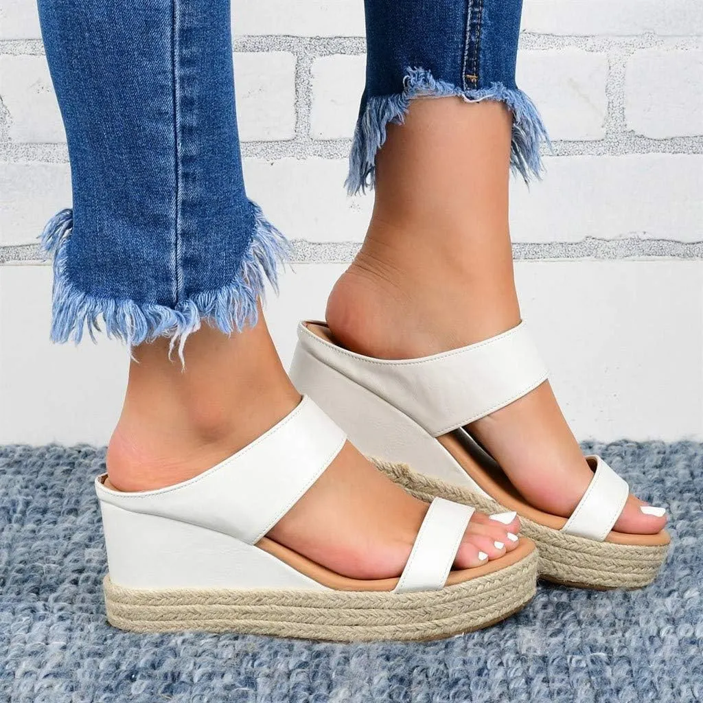 Eduavar Sandals for Women Dressy Summer, Espadrille Sandals for Women Open Toe Platform Wedge Sandals Travel Beach Sandals