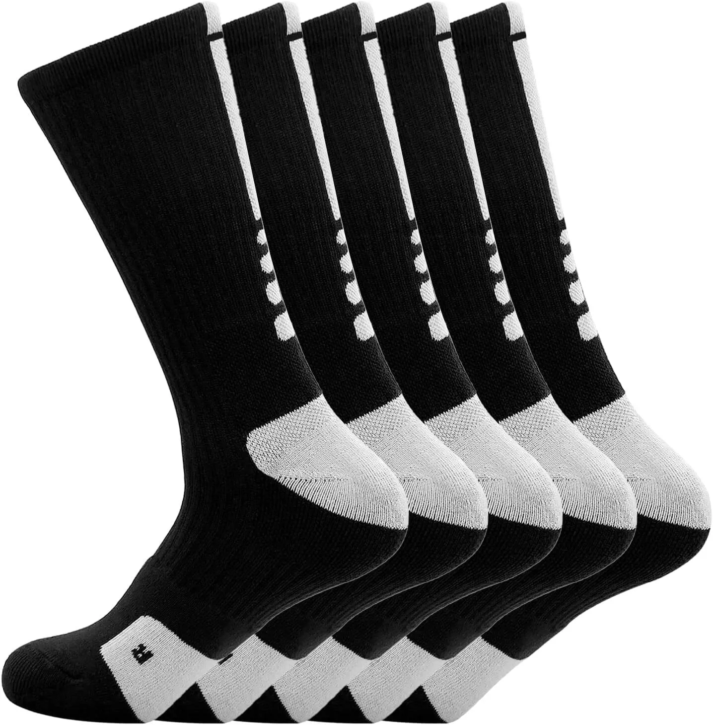 Elite Basketball Socks Cushioned Athletic Crew Socks Thick Compression Sports Socks for Men & Women
