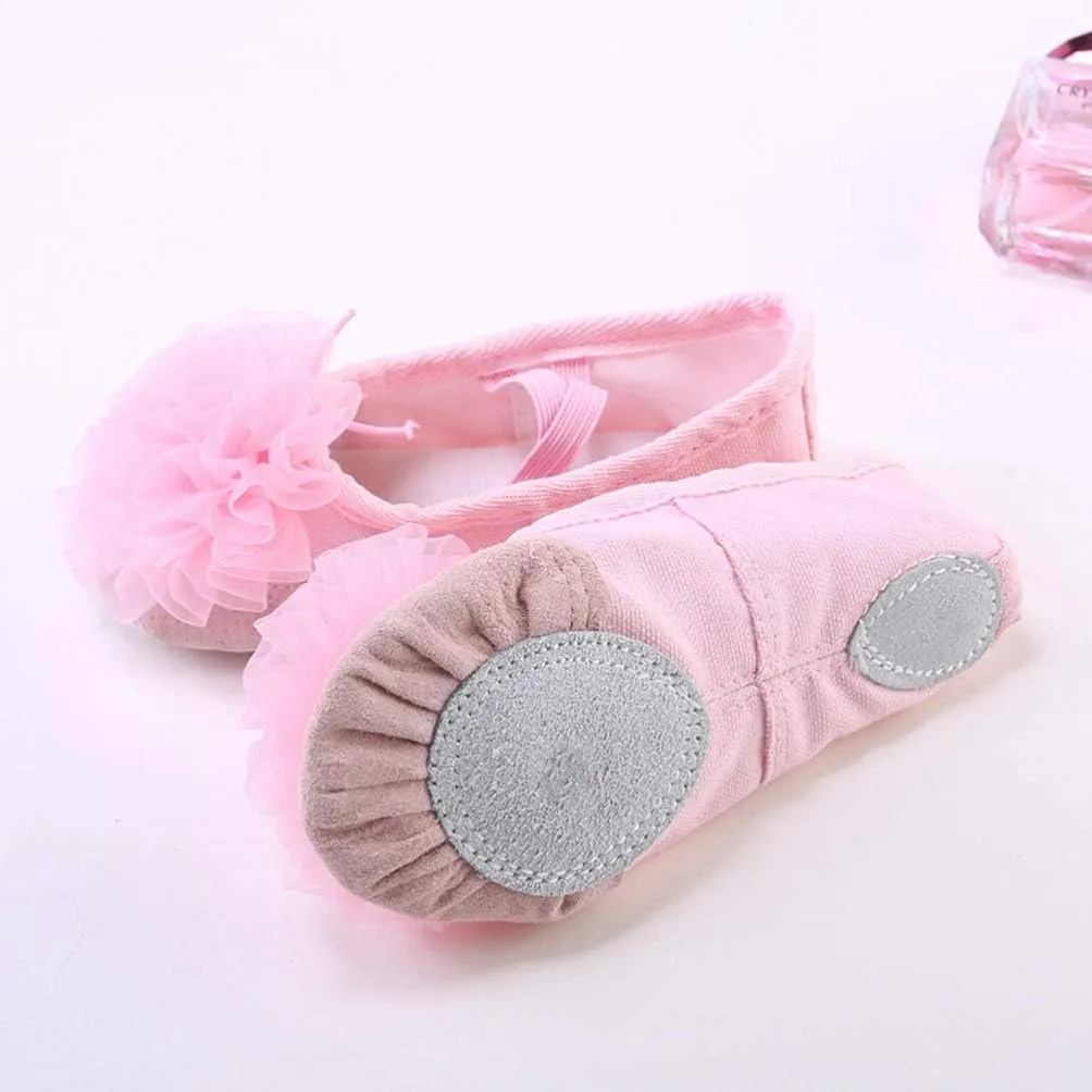 EXCEART 1 Pair Dance Shoes Jazz Shoes Yoga Footwear Ballet Shoes Socks Girls Slide Sandals Canvas Flats for Women Dancing Shoes Pocket Shoes The Flowers Yoga Shoes Set
