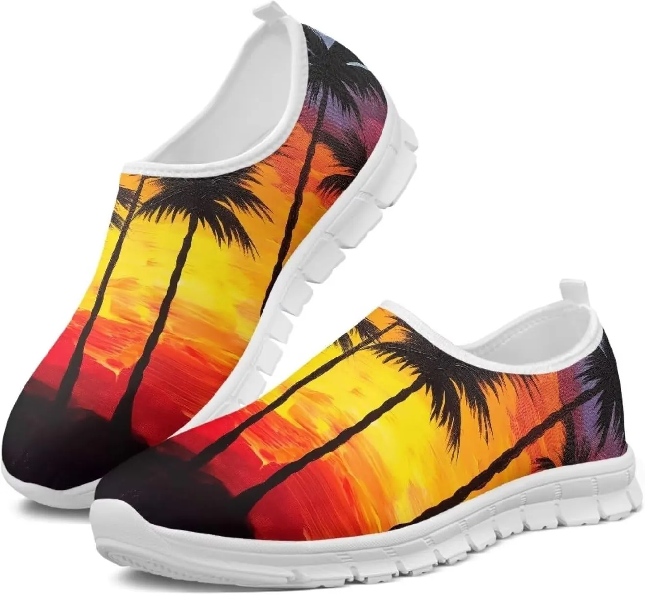FOR U DESIGNS Shoes for Elderly Women Fall Prevention Comfortable Walking Shoes Non Slip Work Gym Running Shoes
