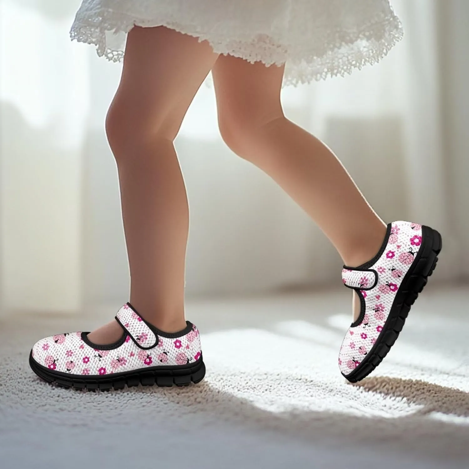 Forchrinse Toddler Little Girl Mary Jane Dress Shoes Purple Mermaid Scales Print Princess Birthday Party Flats for Girl Non Slip Soft Sole Back to School Shoes