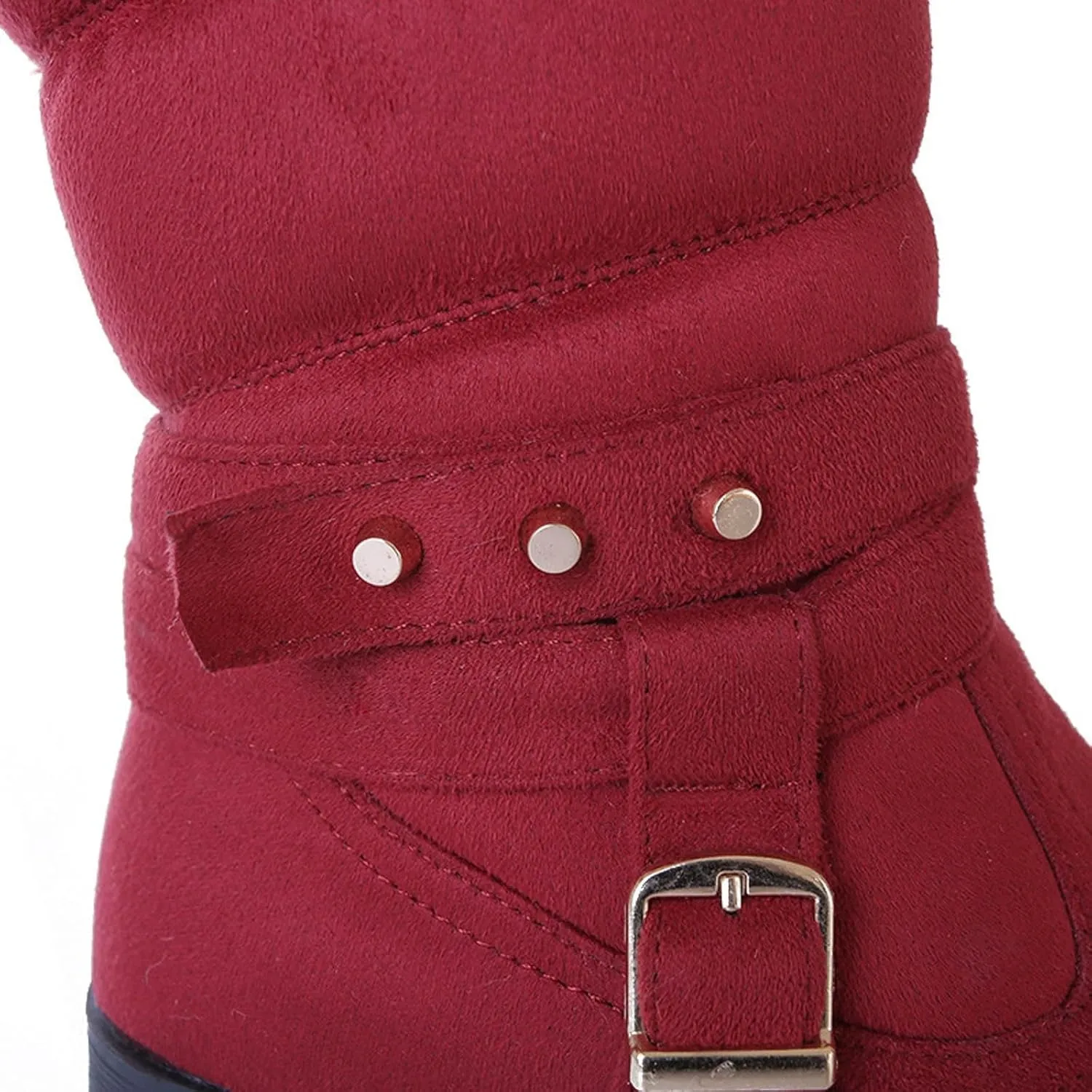 Fur Boots for Women Ankle Boots for Women Comfy High Top Warm Padded Zipper Low Heel Round Toe Women's Snow Boots