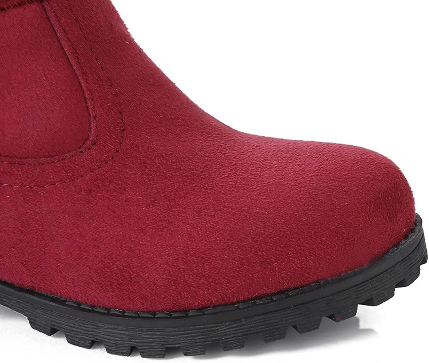 Fur Boots for Women Ankle Boots for Women Comfy High Top Warm Padded Zipper Low Heel Round Toe Women's Snow Boots