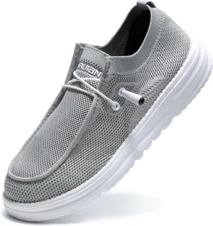 Furuian Slip On Steel Toe Shoes for Men Safety Steel Toe Loafers Comfortable Mens Slip On Work Shoes Lightweight Work Safety Footwear