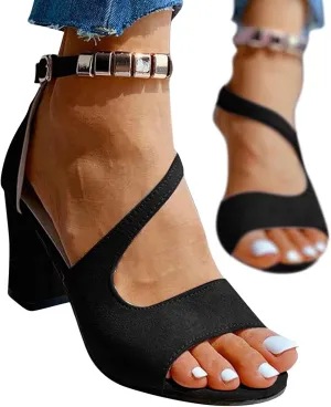 Gibobby Womens Sandals Flat Wedge Ankle Buckle Sandal Strap Beach Open Toe Espadrille Platform Sandals