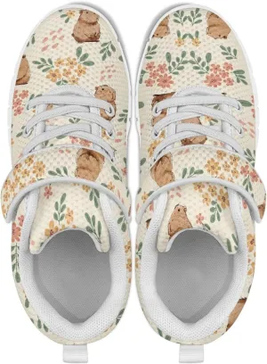 Girls Boys Comfortable Strap Sneakers with One Strap Low Top Slip On Sneaker Wide Barefoot Shoes Comfy Sports Shoes