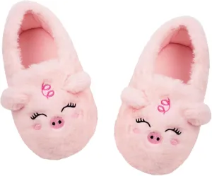 Girls Fluffy Mermaid Star House Slippers Cozy Warm Slip-on Animal House Shoes for Kids Bedroom Indoor Outdoor