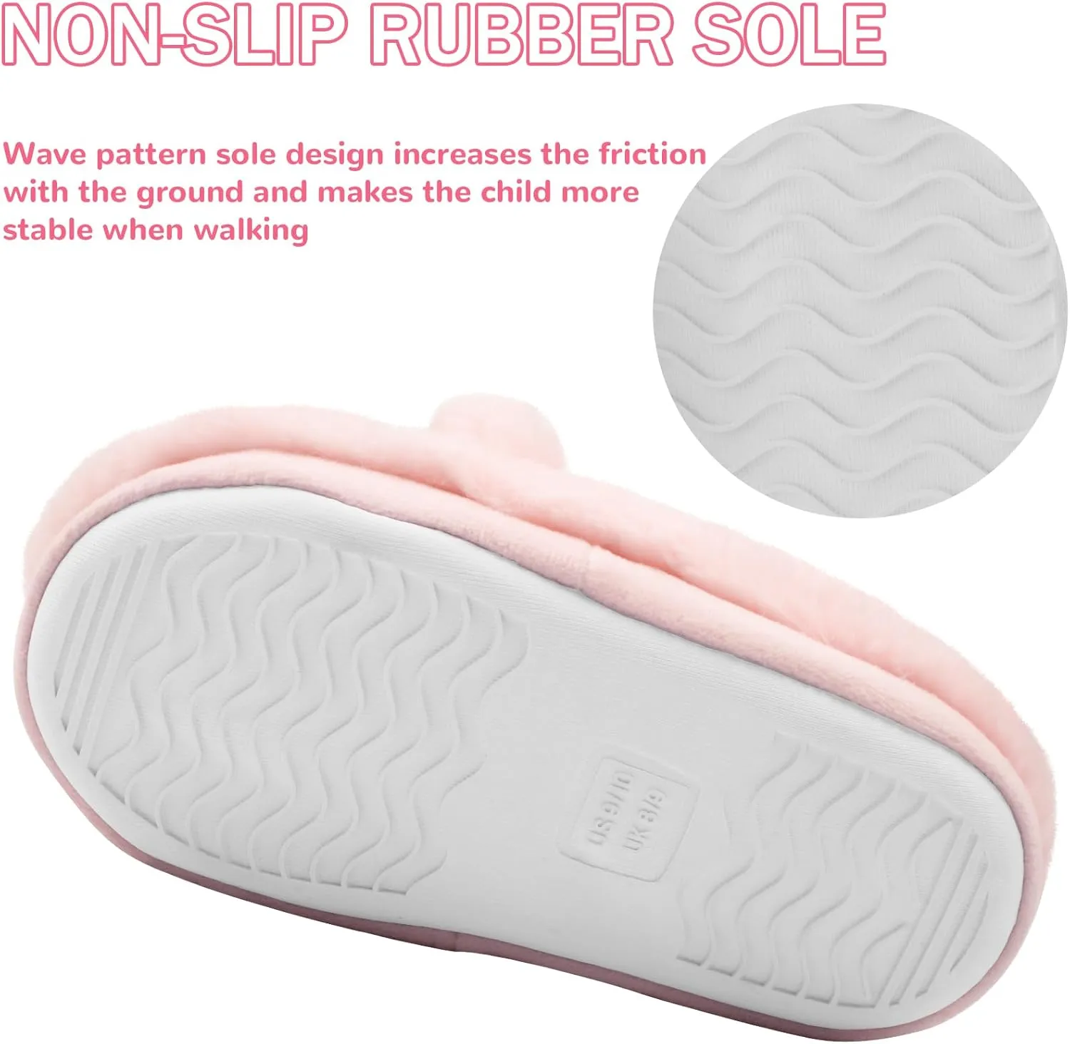 Girls Fluffy Mermaid Star House Slippers Cozy Warm Slip-on Animal House Shoes for Kids Bedroom Indoor Outdoor