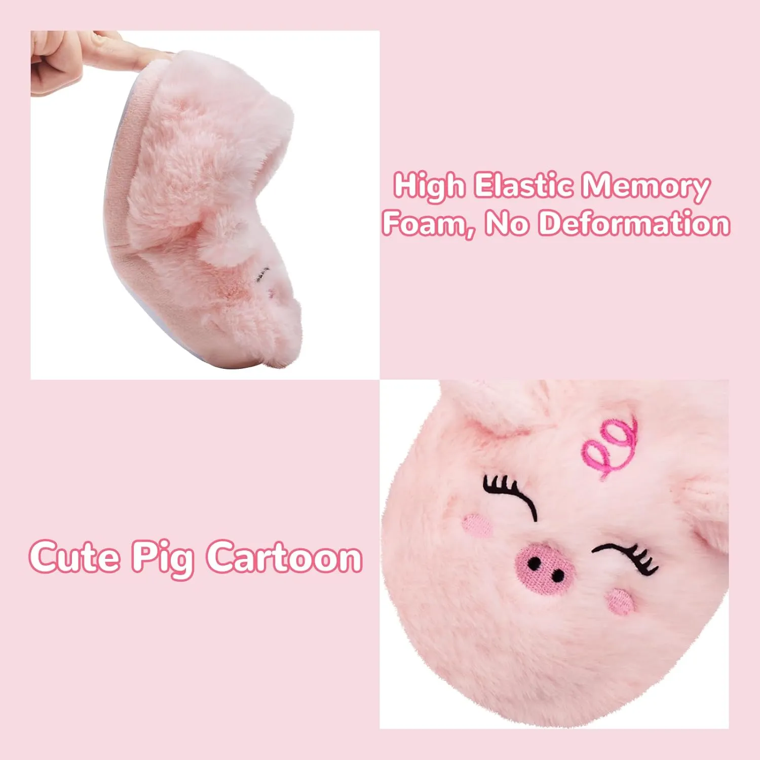 Girls Fluffy Mermaid Star House Slippers Cozy Warm Slip-on Animal House Shoes for Kids Bedroom Indoor Outdoor