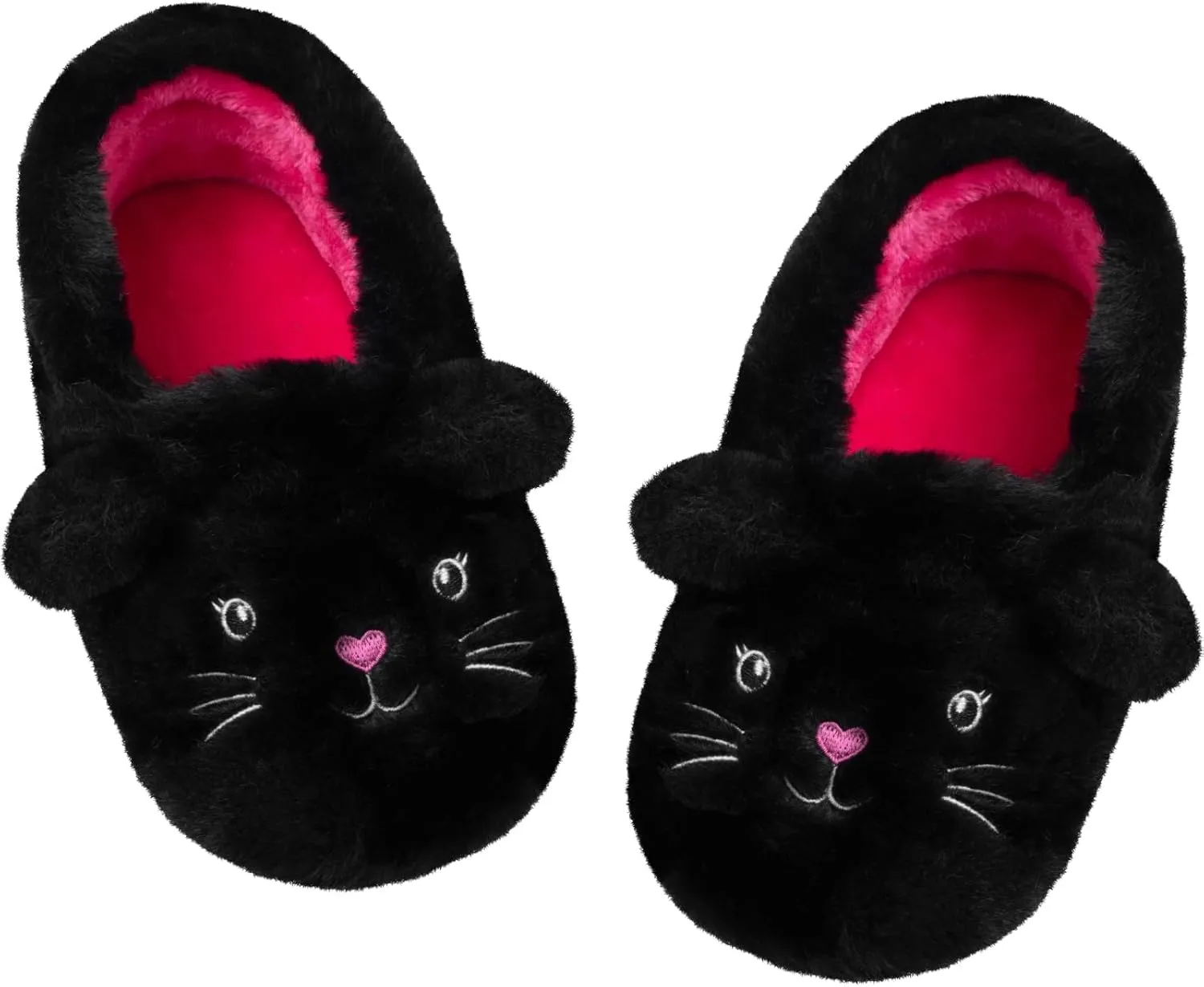 Girls Fluffy Mermaid Star House Slippers Cozy Warm Slip-on Animal House Shoes for Kids Bedroom Indoor Outdoor