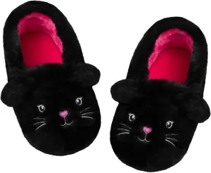 Girls Fluffy Mermaid Star House Slippers Cozy Warm Slip-on Animal House Shoes for Kids Bedroom Indoor Outdoor