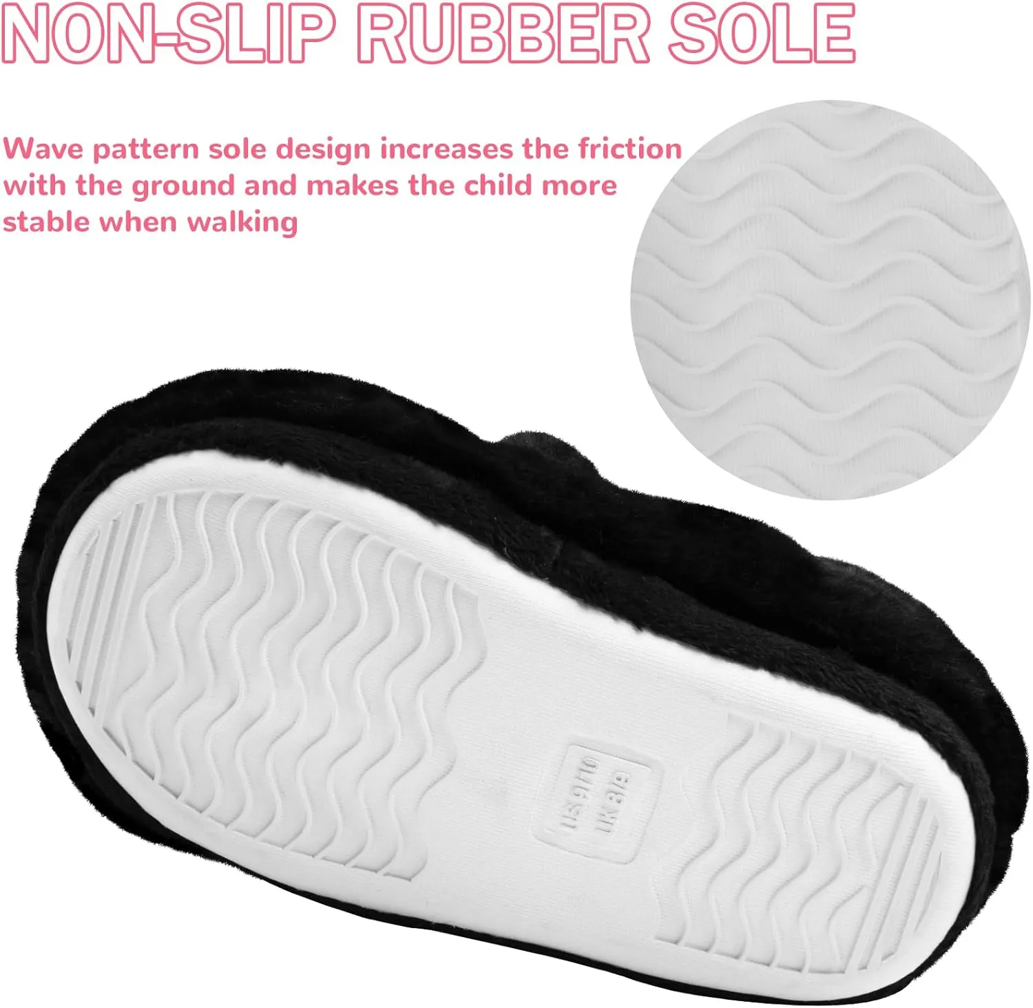 Girls Fluffy Mermaid Star House Slippers Cozy Warm Slip-on Animal House Shoes for Kids Bedroom Indoor Outdoor