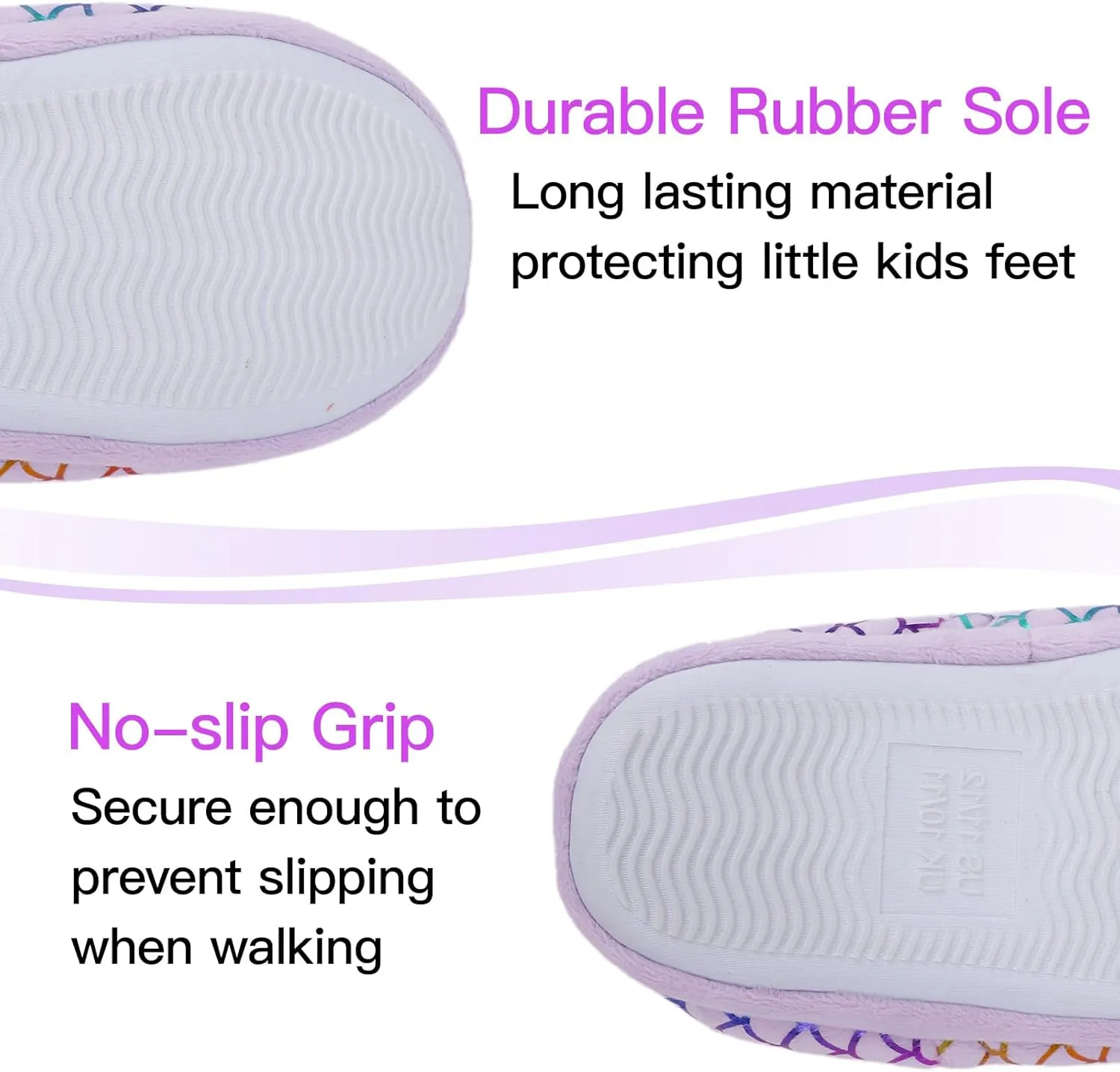 Girls Slippers Mermaid Princess No-Slip Comfy House Slippers Memory Foam House Shoes for Girls Bedroom Indoor Outdoor