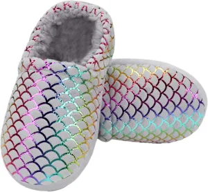 Girls Slippers Mermaid Princess No-Slip Comfy House Slippers Memory Foam House Shoes for Girls Bedroom Indoor Outdoor