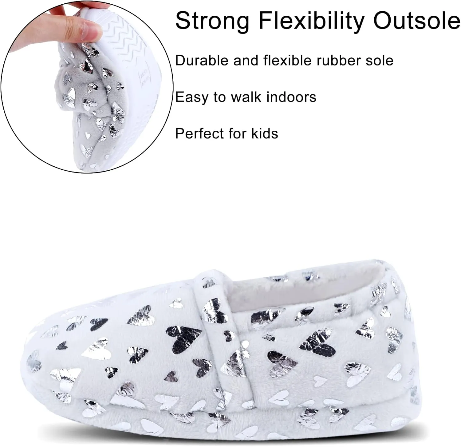 Girls Slippers Mermaid Princess No-Slip Comfy House Slippers Memory Foam House Shoes for Girls Bedroom Indoor Outdoor